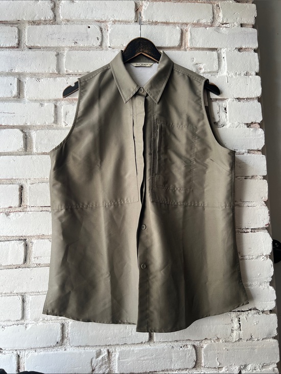 Segments Other - 90s Utility Shirt vest button down Olive Green cooling summer vest